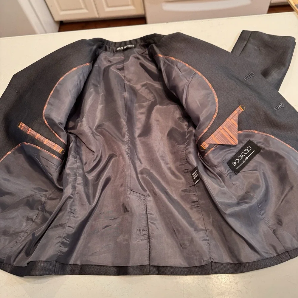 Bocaccio Uomo Boys Blazer‎ Jacket Formal Dark Gray Black Size 6 Reg